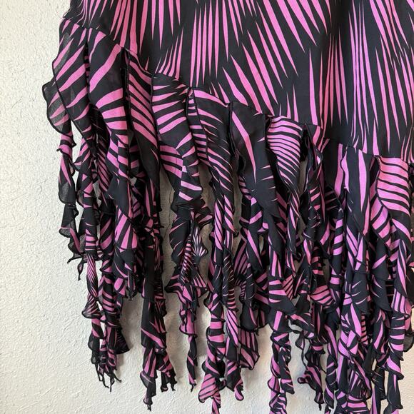 Vintage Y2K Emo Punk Mermaid Geometric Tassel Maxi Skirt - Black, Purple Wms XL - Picture 6 of 11